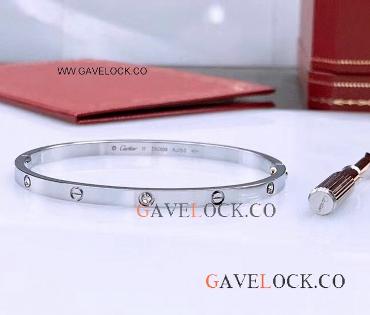 Cartier Narrow Love Bracelet Silver with 6 Diamond